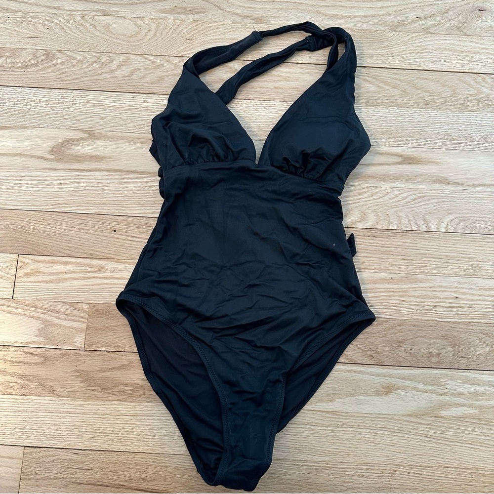 Black Halter One-Piece Swimsuit